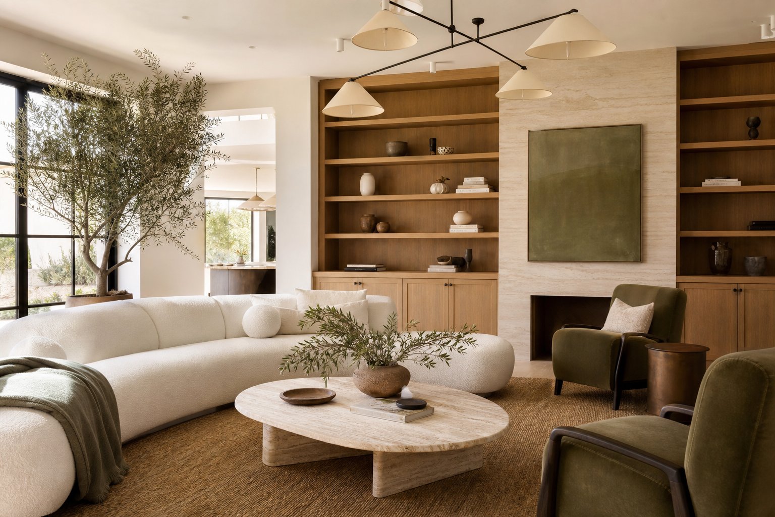 Calm, warm residential living room